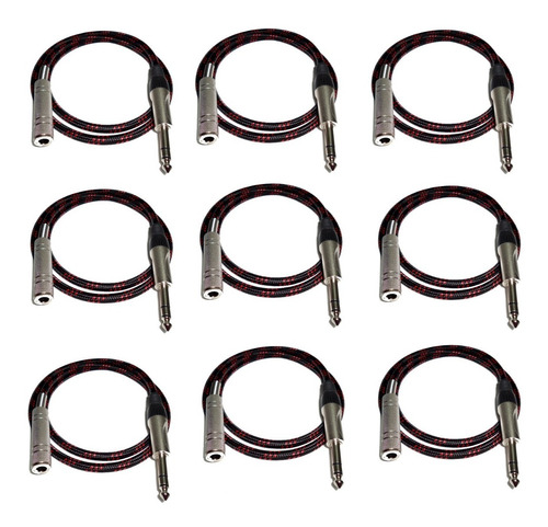 Imagen 1 de 4 de 9 Cables Plug Estereos A Plug Hembra Estereo X 6 Mts C/u