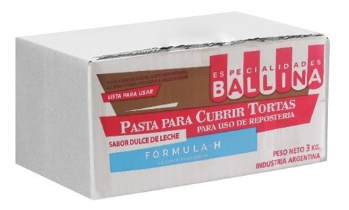 Pasta P/cubrir Tortas Formula H Dulce De Leche Ballina X 3kg