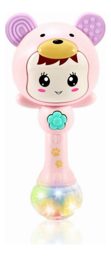 Sonajero Musical Bebe Maraca Con Luz Y Sonidos Color Celeste