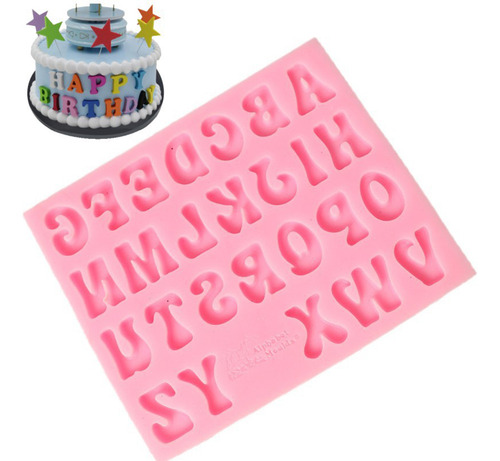 Molde De Silicona Para Hornear Fondant Chocolate Con Letras