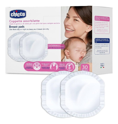 Discos Absorbentes Con Antibacterial 30 Pcs Chicco Lactancia