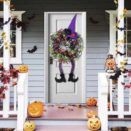 Corona De Halloween Con Luz Para Puerta De Entrada, Para