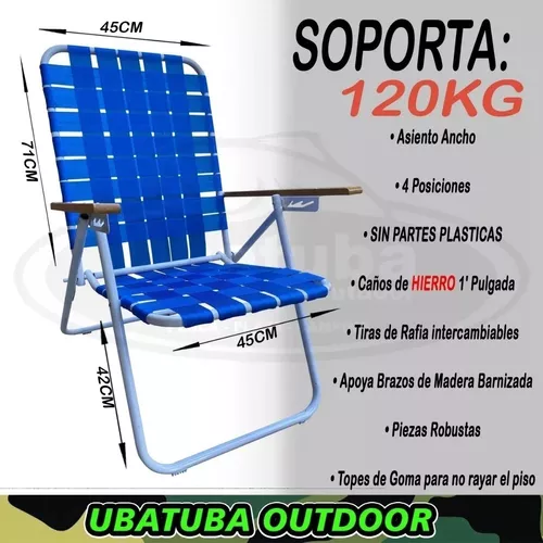 Sillón Plegable Cintas Reposera X2 Camping Silla Playa Envío