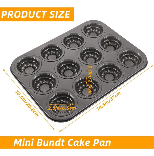 Molde Charola Para 12 Cupcakes Panques Muffin Antiadherente Gris