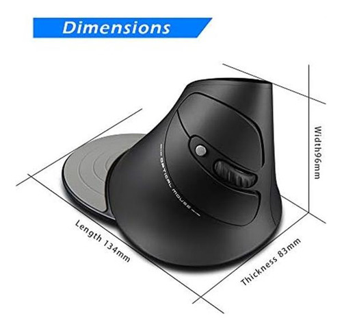 Zelotes Ratón Inalámbrico, Ratón Ergonómico Vertical De 2400