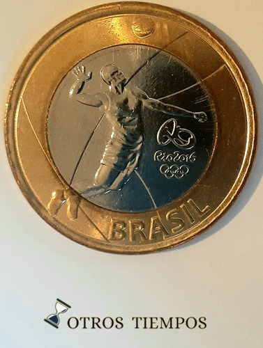 Moneda Brasil 1 Real Juegos Olimpicos Voley 2015