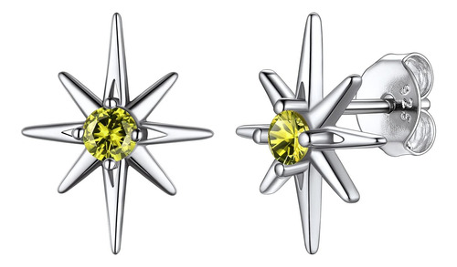 Pendientes De Plata De Ley Con Estrella Del Norte, Diseño De