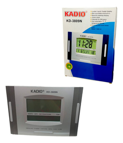 Reloj De Pared Digital Kadio Con Temperatura Y Alarma