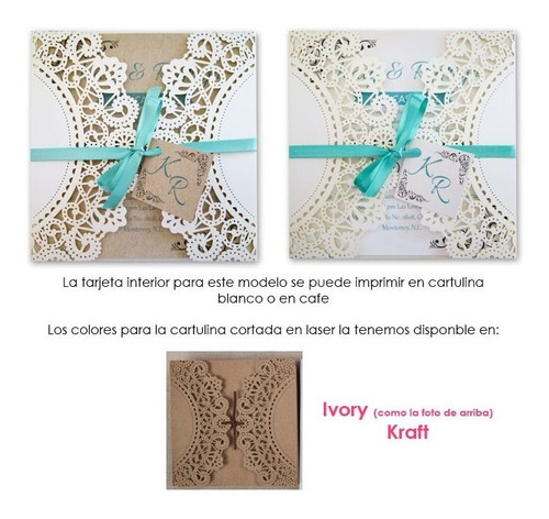 Imagen 3 de 5 de 30 Tarjetas Boda 15 Con Sobre Calado