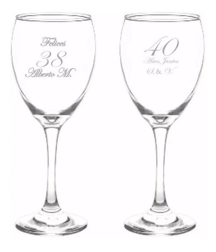 Copa Vino Grabado Laser Souvenir 15 Años Boda