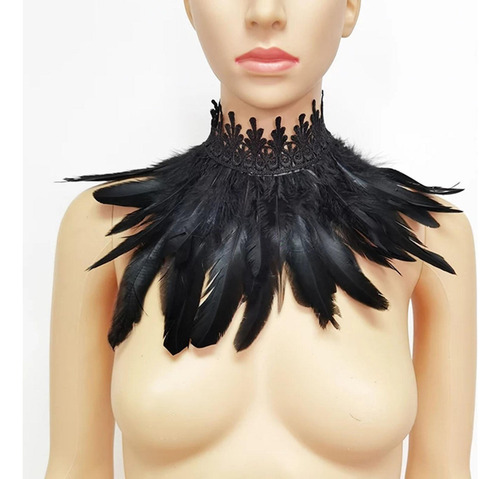 2 Gargantilla De Plumas Góticas, Capa Para El Hombro, Chal