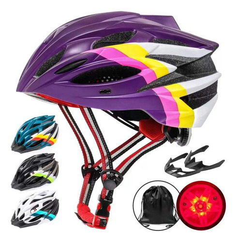 Casco Unisex Montaña Bicicleta Visera+ Luz Trasera