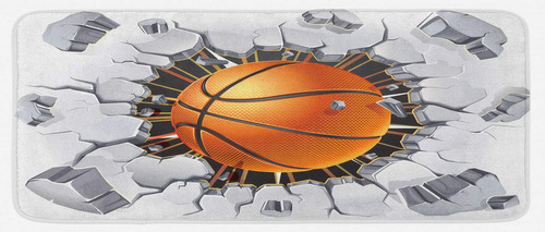 Alfombrilla Cocina Deportiva Lunarable Baloncesto Yeso Viejo