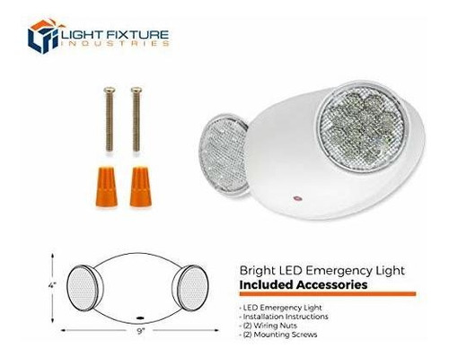 Lfi Luz 2 Pack Certificado Ul Led Emergencia Cable Duro