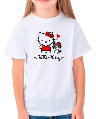 Franela Niños Unisex Diseño Hello Kitty Vintage Rojo