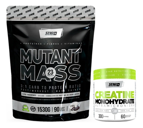Mutant Mass 1,5 Kg + Creatina X 300gr Star Nutrition Sabor Cookies