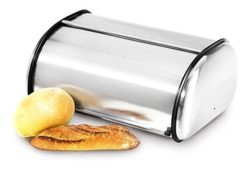 Porta Pão Em Aço Inox Brilho Ideal P/ Manter Quente Crocante Cor Prateado
