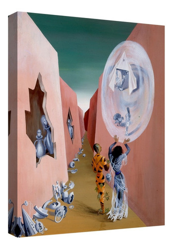 Cuadro Decorativo Canvas Coleccion Remedios Varo 60x45 Color Gruta Mágica Armazón Natural