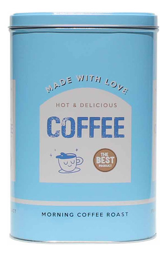 Pote Lata Porta Mantimentos Em Metal Retro Para Café Pequeno Cor Azul