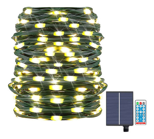 Luces Solares De Navidad Con Control Remoto 200 Led 22m