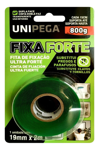 Kit 3 Fita Dupla Face 19mm X 2m Fixa Forte Interno