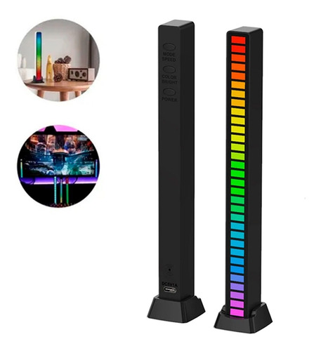 Barra De Luz Led Rítmica Luces De Ambiente Rgb Usb Música