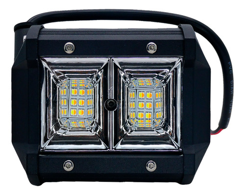 Faro Led Xtreme 4  12 Led 3030 30v Doble Spot Ambar Con Flas