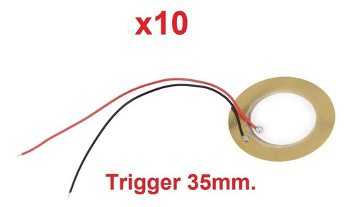  Trigger Piezoelectrico 35mm Con Cable 10 Unidades