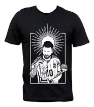 Comprar Remera Negra Lionel Messi Besa Copa Del Mundo Mejor Jugador