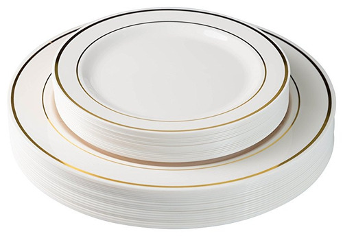 40 Láminas De Oro Línea De Plástico (20-cena-20 Postre) Set