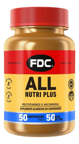 All Nutri Plus Polivitamínico 50 Comprimidos Fdc Importado