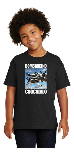 Playera Niño Niña Brainrot Bombardino Cocodrilo 001254