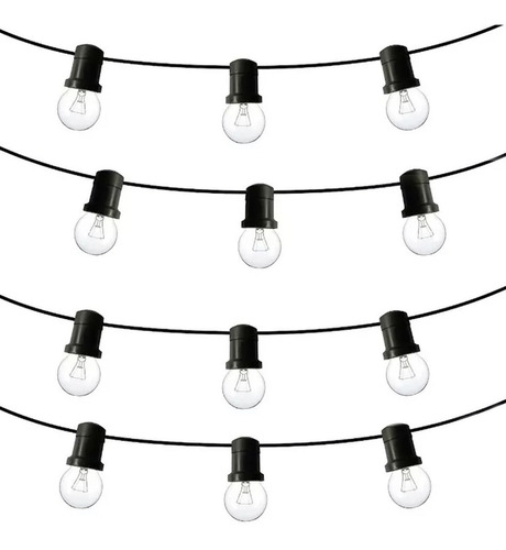 Guirnalda Luces Deco Tira 15 Mts + Lamparas 15w Claras