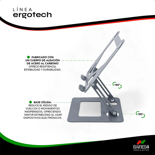 Base Soporte Notebook Computadora Elevador Regulable Baires4