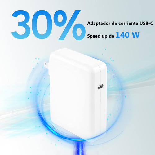 140W Cargador Tipo C Carga Rapida Cargador USB C Compatible con MacBook Pro y MacBook Air,iPad Pro Incluido 1.5m USB C Cable