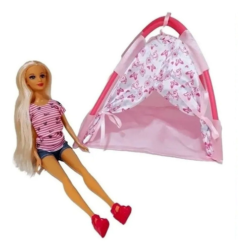 Muñeca Articulada Poppi Doll Kiara De Camping Con Carpa 