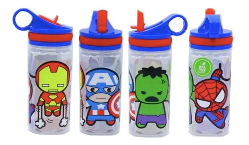 Imagen 4 de 4 de Avengers Kawaii Set Colación Botella De Agua + Porta Snack