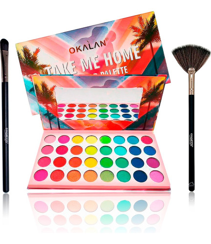 Kit Paleta  Sombras Okalan Edición Take Me Home Con Brochas 