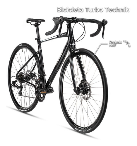 Bicicleta Ruta R700 Turbo Technik 14v Aluminio Disco Negro Color Negro gloss Tamaño del cuadro M