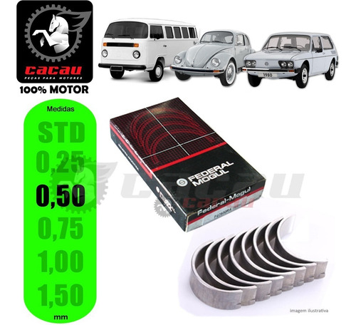 Imagem 1 de 1 de Bronzina De Biela Vw Fusca Ar 1.3 / 1.5 / 1.6 Federal Mogul
