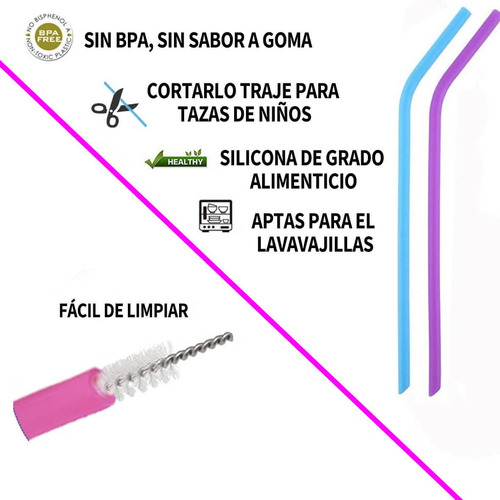 Imagen 3 de 7 de 12 Popotes Anchos De Silicon Reusables Pajitas Tapioca Yeti