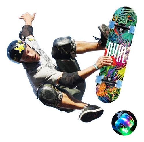 Patineta Skateboard Luces Profesional Grande Adultos Regalos