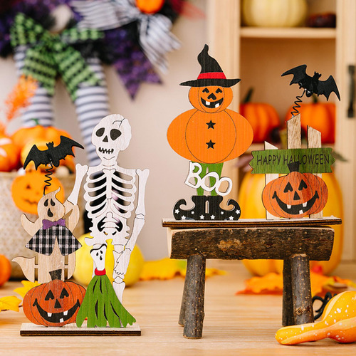 Centros De Mesa De Madera De Halloween Con Murciélago