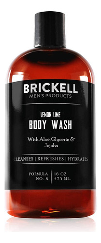 Gel De Baño Brickell, Revitalizante Para Hombre, Limón Y Lim