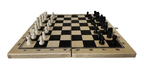 Juego Mesa Didáctico Ajedrez Tablero Madera Plegable Chess