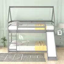 Comprar Cama Literas Infantil Luspaz De Madera Con Tobogán Y Escaler