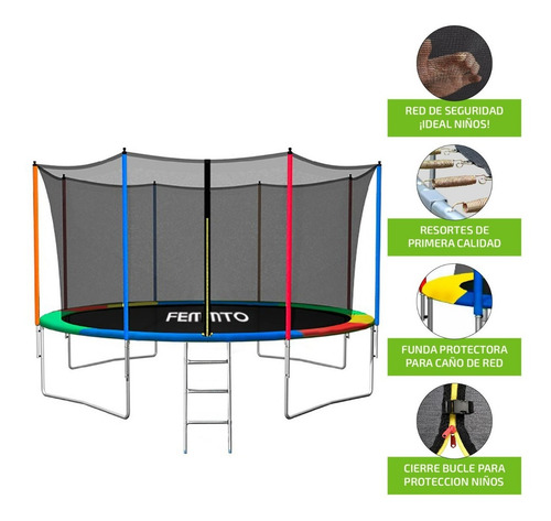 Imagen 5 de 10 de Cama Elastica 4.30 Metros Trampolin Red Protectora Chicos