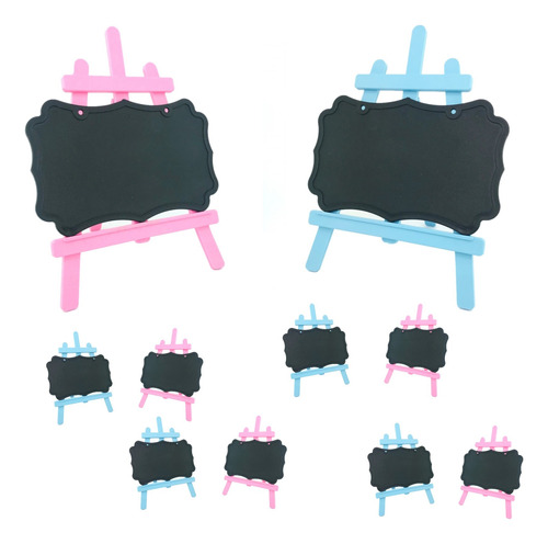 10 Mini Lousa Giz Caneta Quadro Negro Cavalete Lembrancinhas