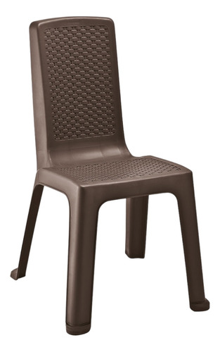 Silla Jardin Eterna Sin Posabrazos Rimax Simil Rattan Marron