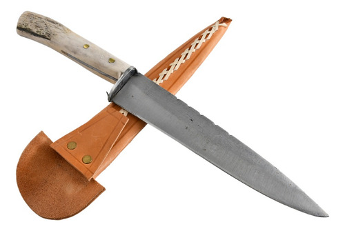 Cuchillo Artesanal Campo Navaja Hoja De Disco Arado 21cm Sor Mango Blanco